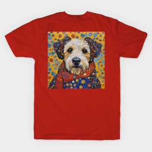 Gustav Klimt Style Dog with Colorful Scarf and Confetti Ears T-Shirt